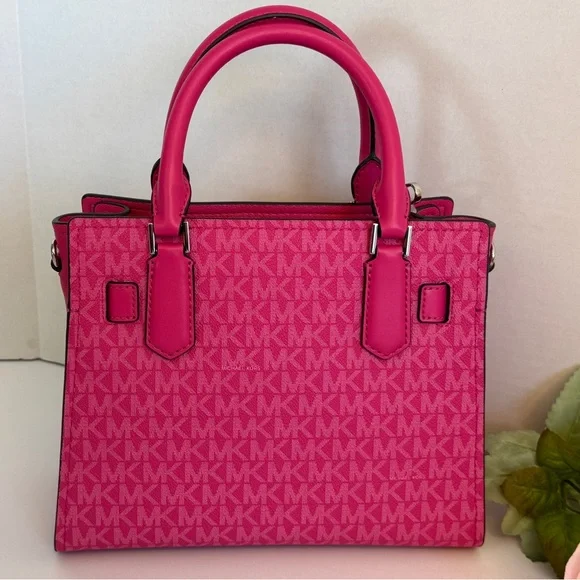 Michael Kors Dragonfruit Hamilton Small Signature Logo Satchel - Picture 4 of 13